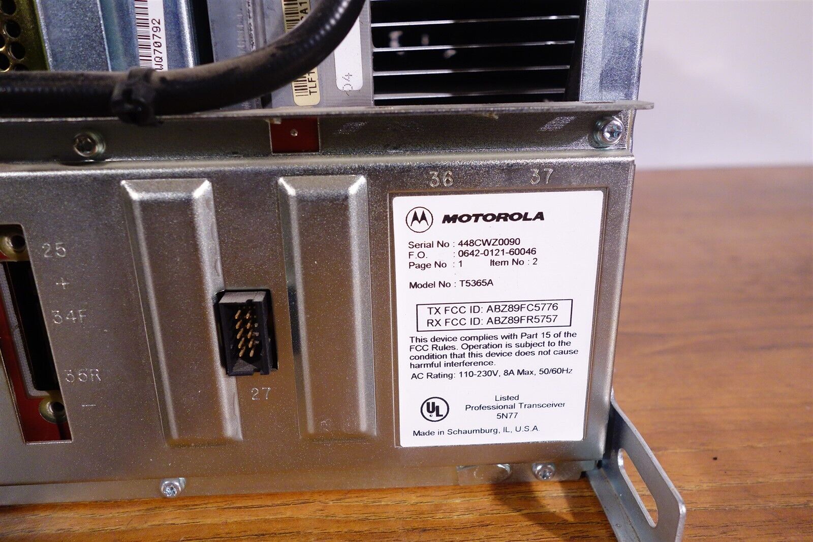 MOTOROLA QUANTAR T5365A UHF 800MHZ Excellent Working 