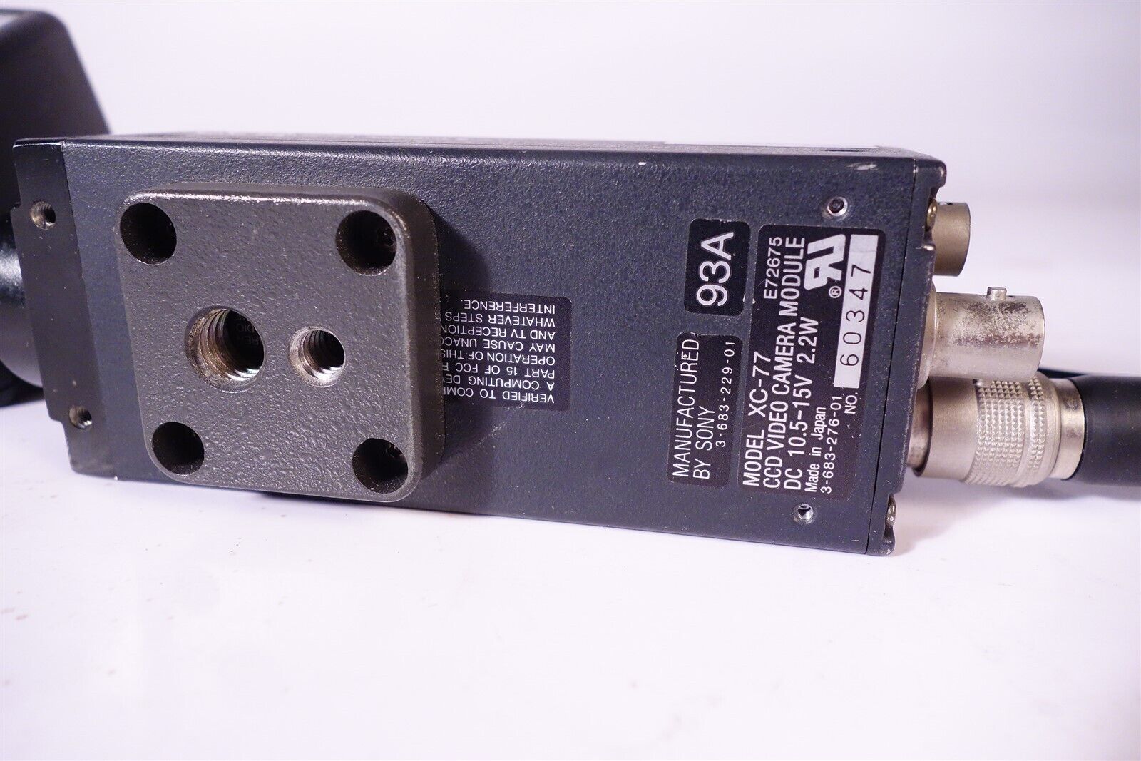  Sony / Sensor Physics XC-77 CCD Industrial Camera + Power Supply 