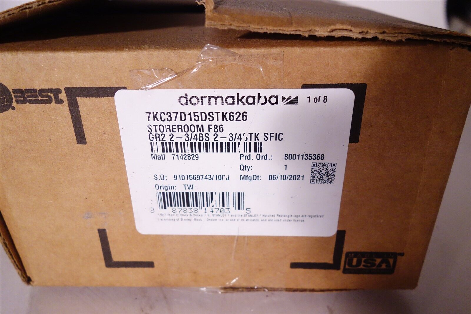 Best DORMAKABA Stanley 7KC37D15DSTK626 Keyed Entry Door Lever Set 