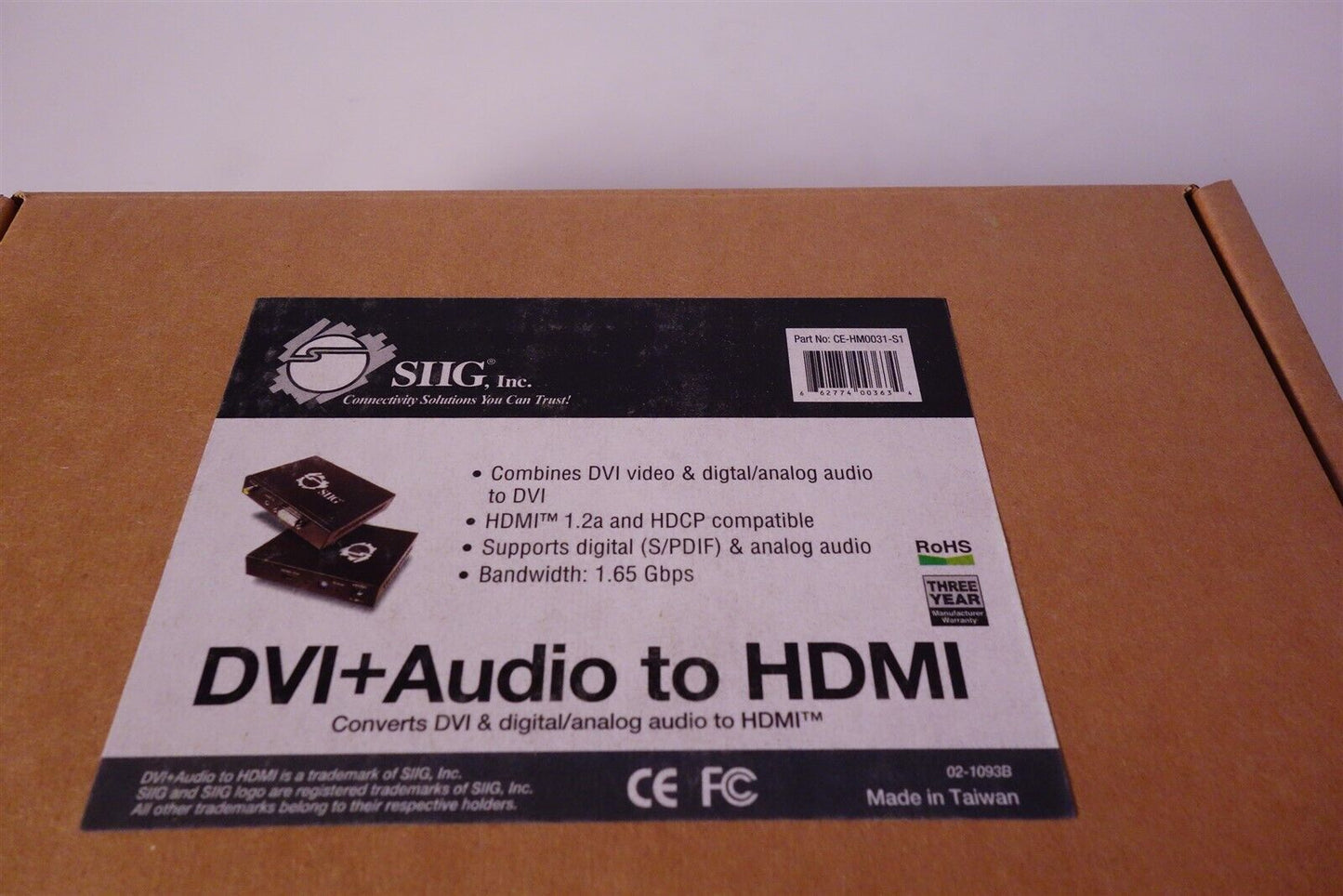 Lot of 2 NEW SIIG CE-HM0031-S1 DVI and Audio to HDMI Converter