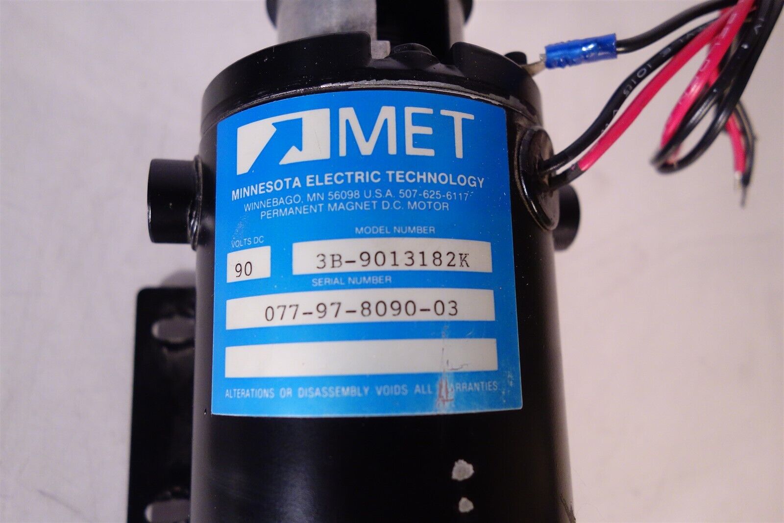 MET Minnesota Electric Permanent Magnet DC Motor 3B-9013182K