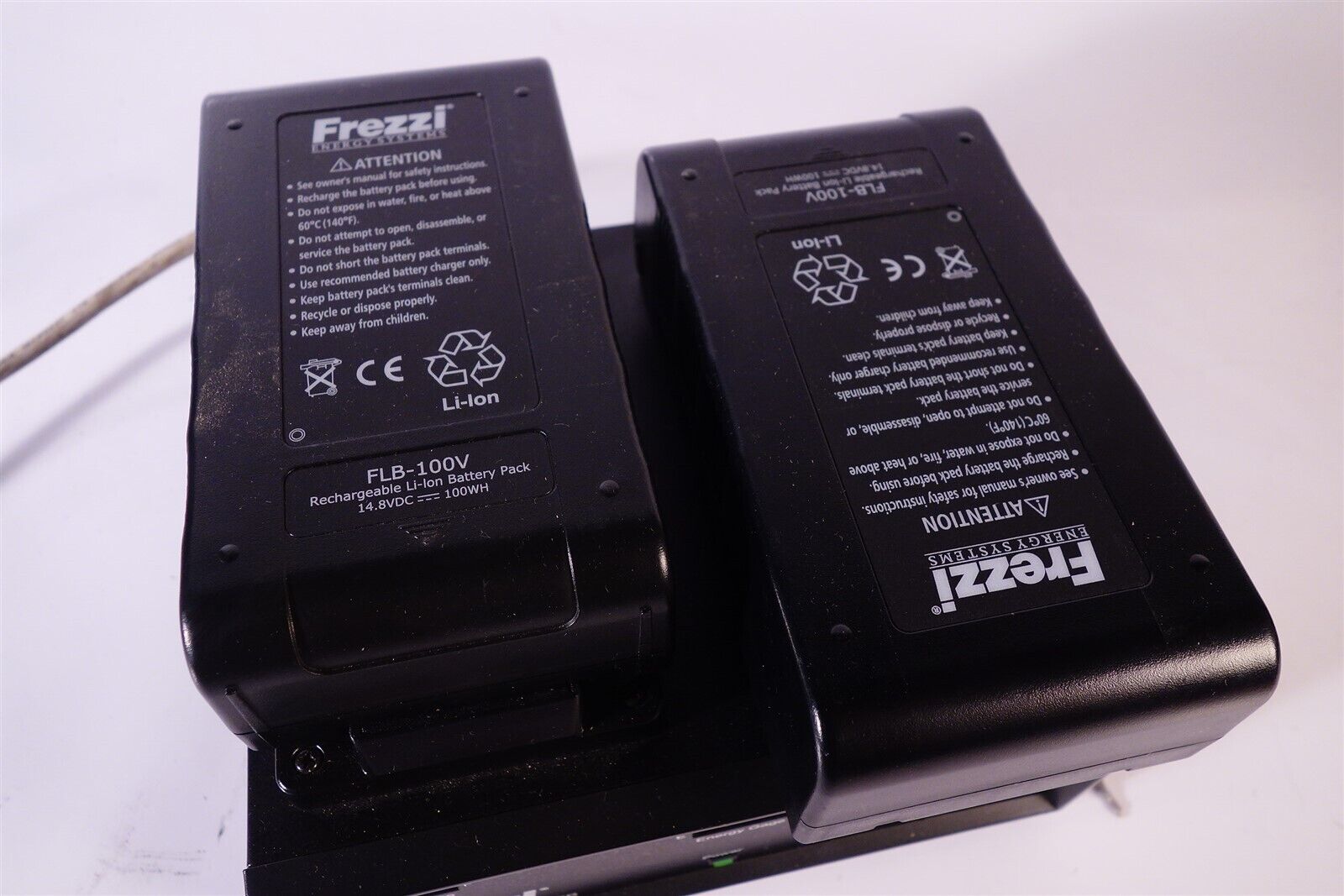 Lot of 2 Frezzi FLB-100V Battery Packs with FLC-2V Charger 