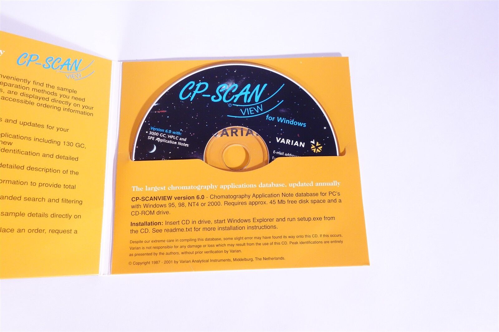 Varian CP-Scanview Chromatography Applications Database