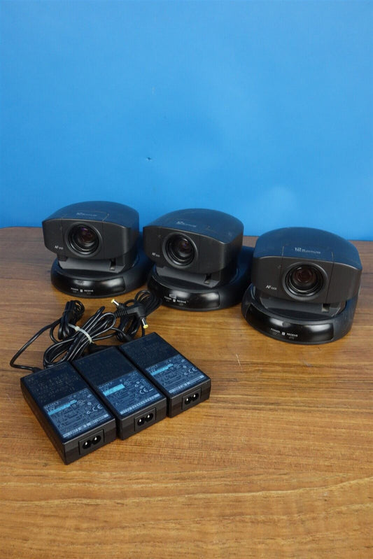 Lot of 3 Sony EVI-D30 Remote Cameras + Power Supply + Remote