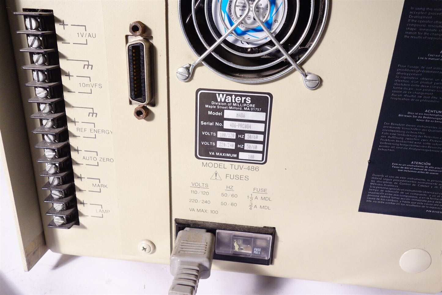 Waters 486 HPLC Tunable Absorbance Detector 120v Tested Working 