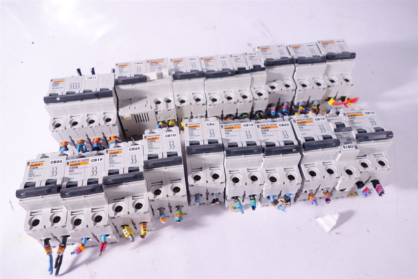 Large Lot of Merlin Gerin Multi9 C60N c10 D6A D20A D4A D3A Circuit Breakers 