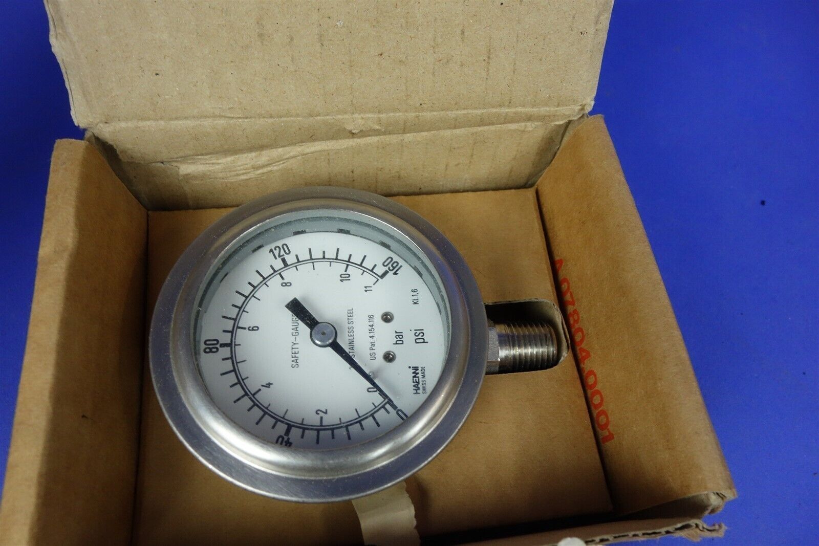 Haenni DR63 / 611.233 0 - 160PSI Swiss Made Safety Gauge 