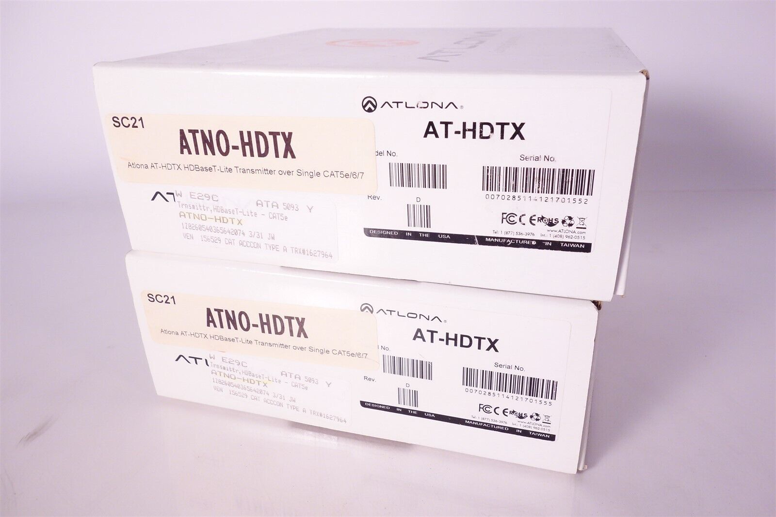 Lot of 2 NEW Atlona AT-HDTX HDBaseT-Lite HDMI Over Single CAT5e/6/7 Transmitters