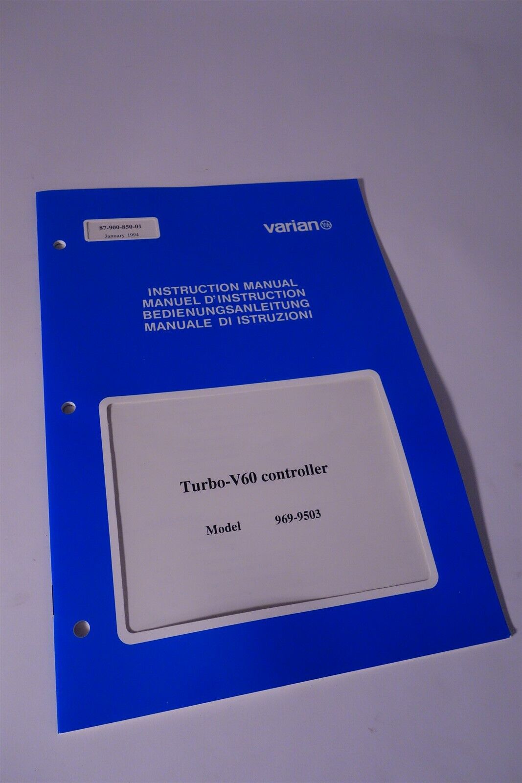 Varian Vacuum Technologies Turbo-V60 Controller Manual 969-9503