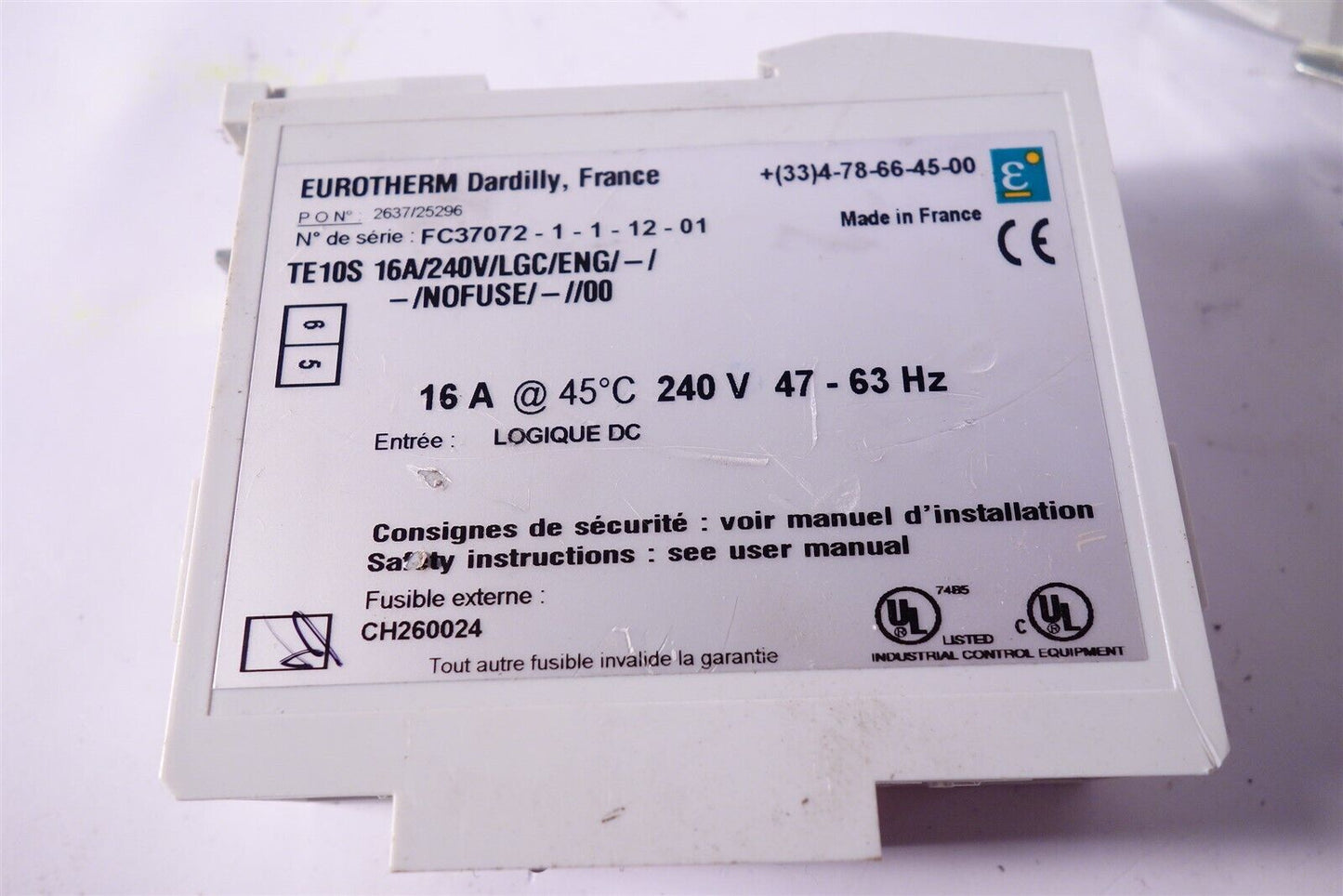 Lot of 3 Tested EUROTHERM TE10S/16A/240V/LGC/ENG/ SSR SOLID STATE RELAY