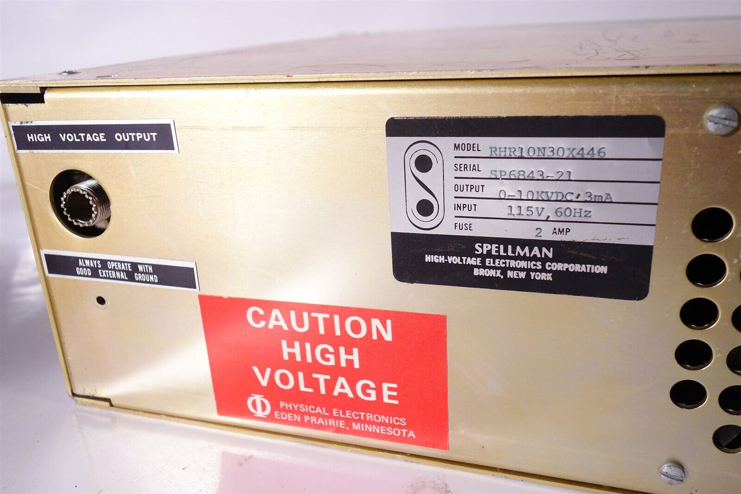 PHI Spellman 10KV DC PHI RHR10N30x446 20-085 Power Supply 