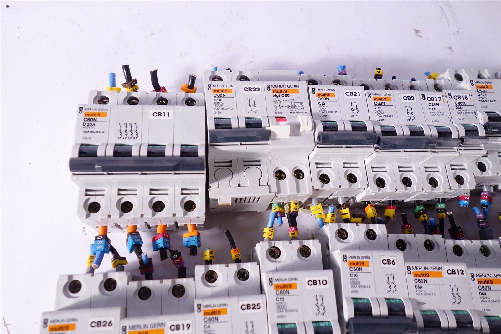 Large Lot of Merlin Gerin Multi9 C60N c10 D6A D20A D4A D3A Circuit Breakers 