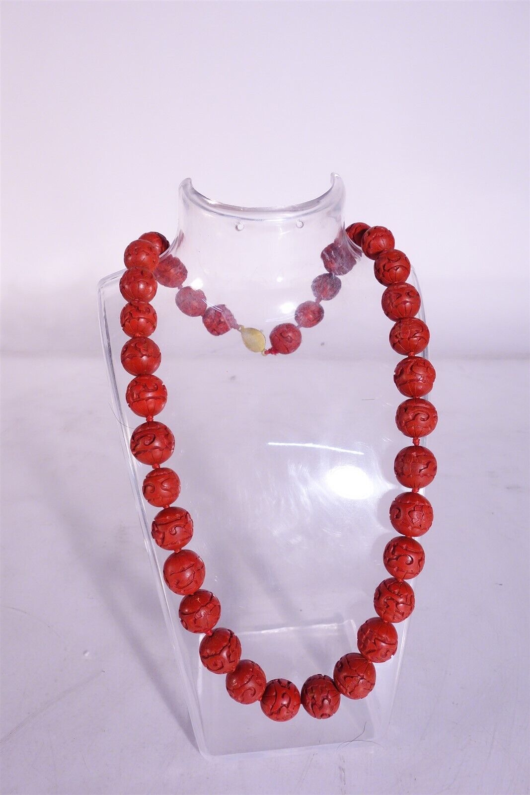 Chinese Cinnabar Necklace -Gold ClaspVintage - NEVER WORN 