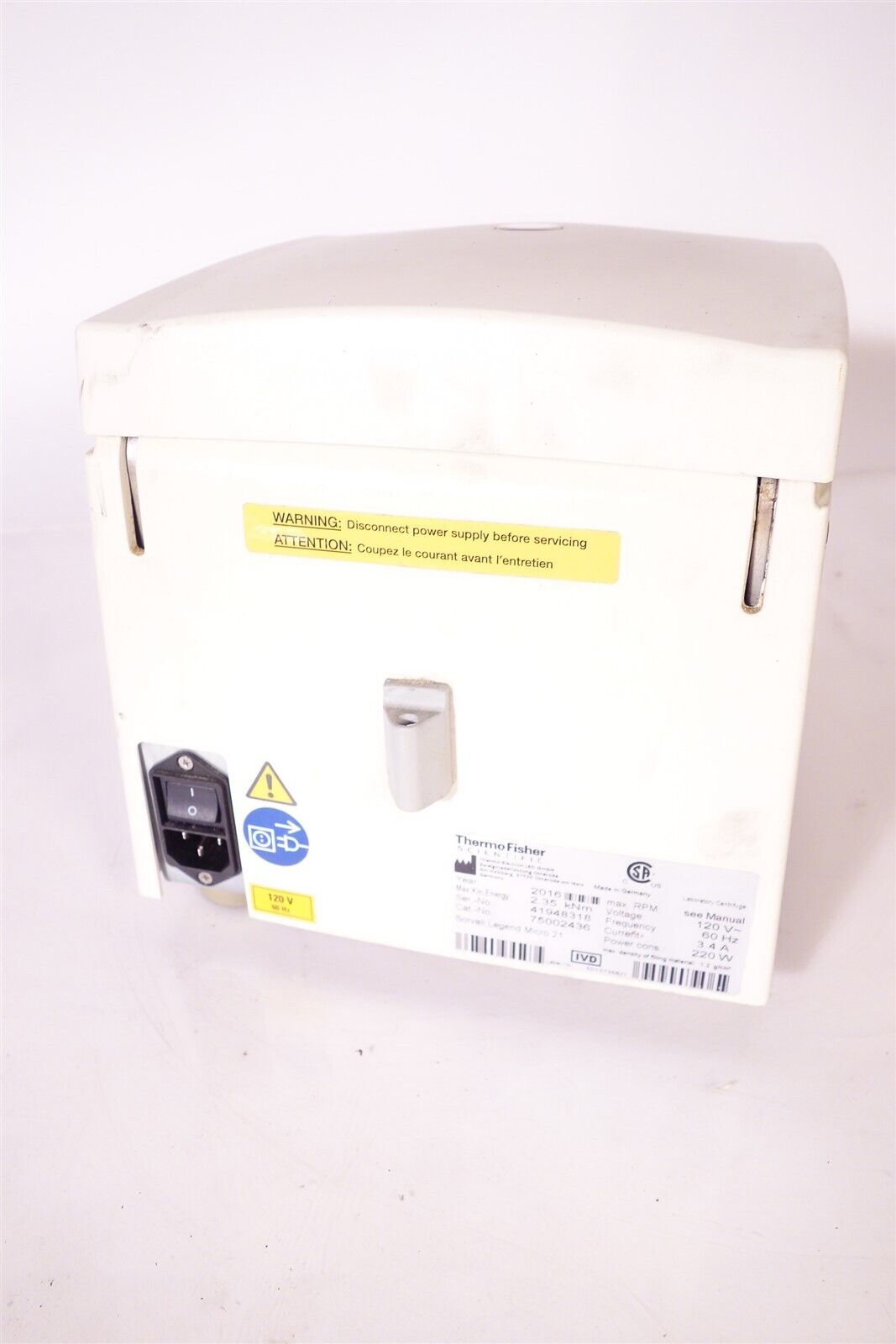 Thermo Sorvall Legend Micro 21 Hematocrit Centrifuge 