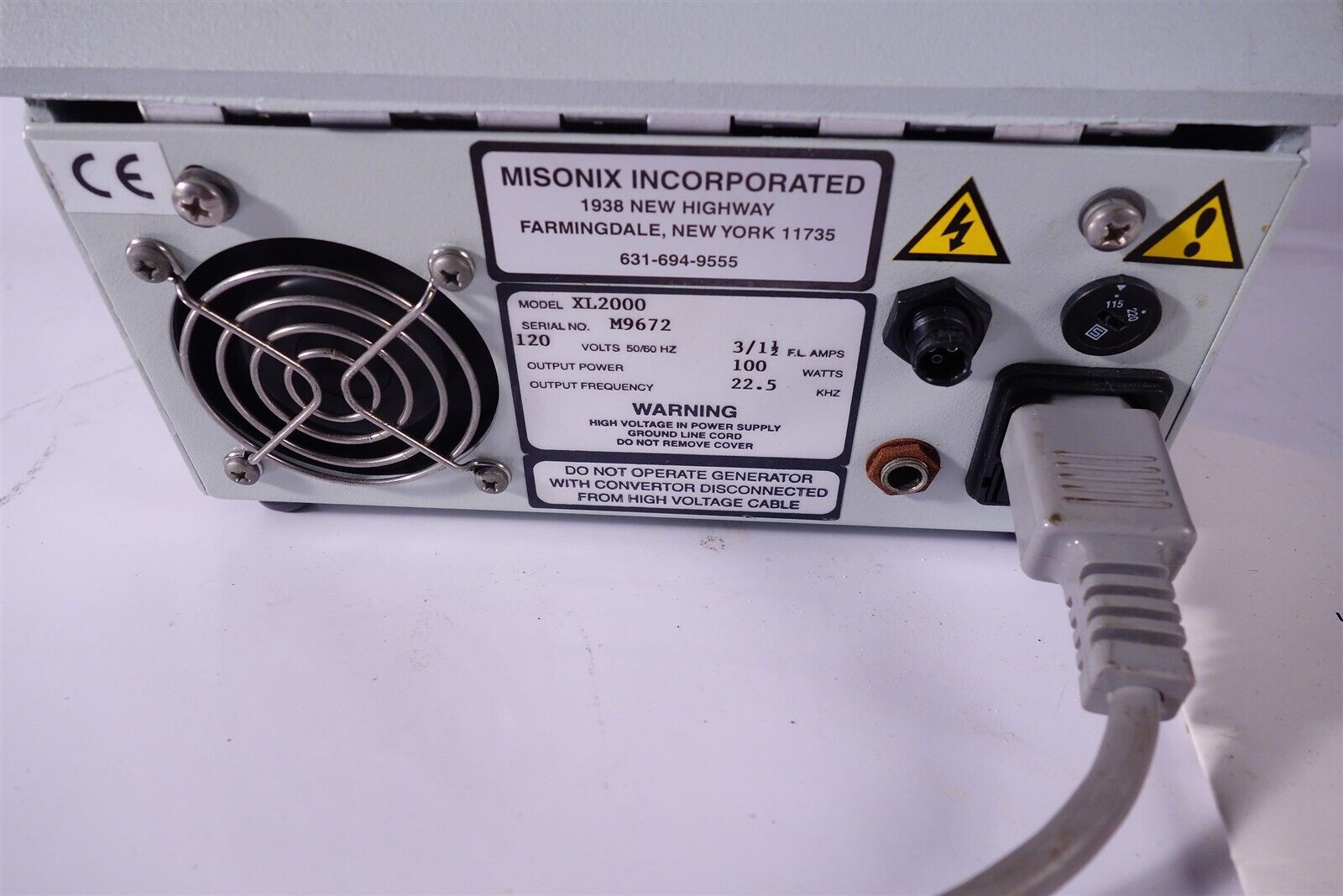 Misonix, Inc. XL2000 Ultrasonic Liquid Processor / 