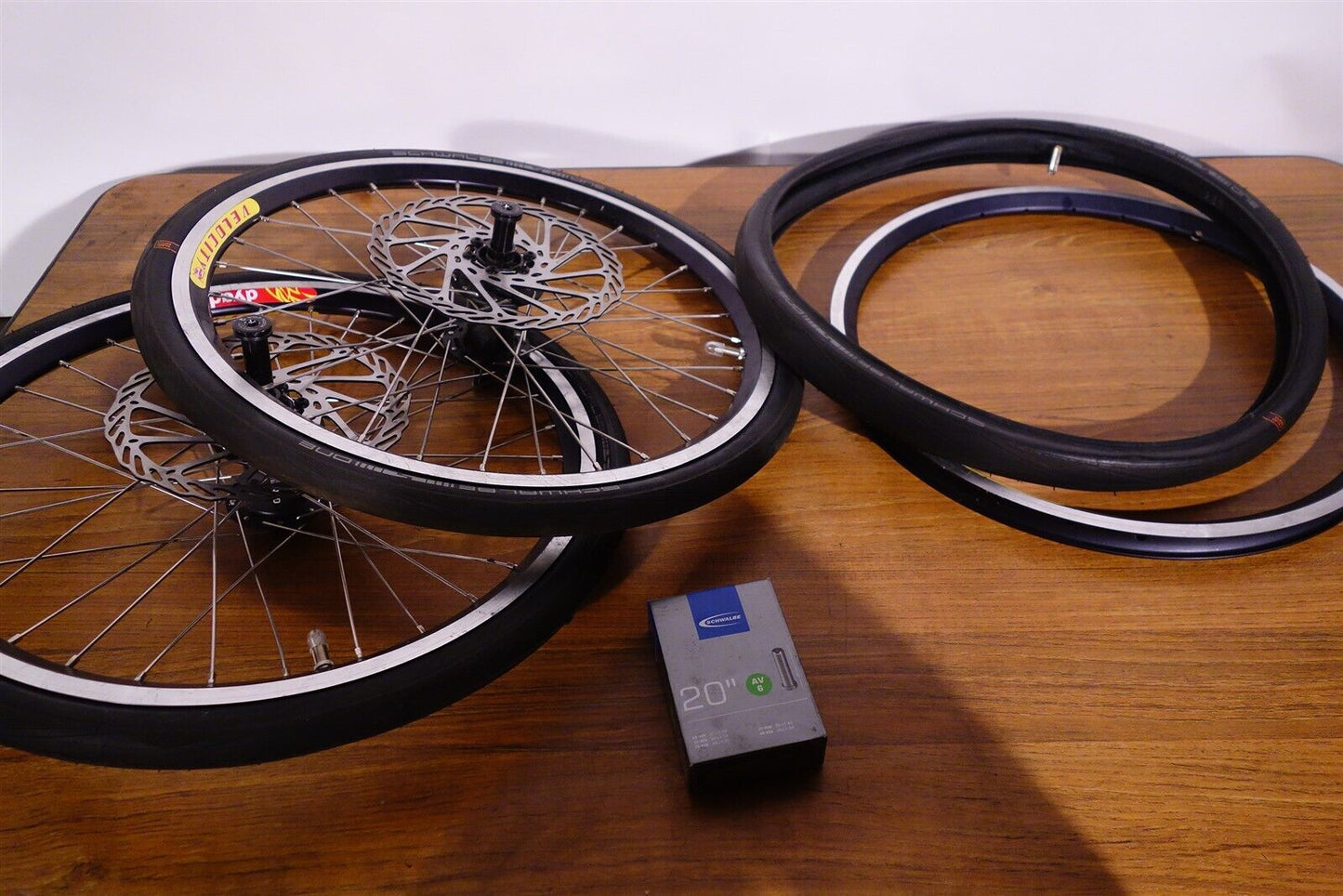 Lot of 2 20" Racing Wheels Velocity 20x1.10 Rims Schwalbe One Shimano HB-M758 