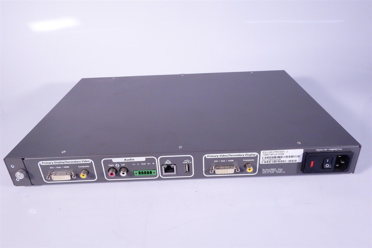 Echo 360 SafeCapture HD Model ES-HW-PRO001 Capture Appliance 