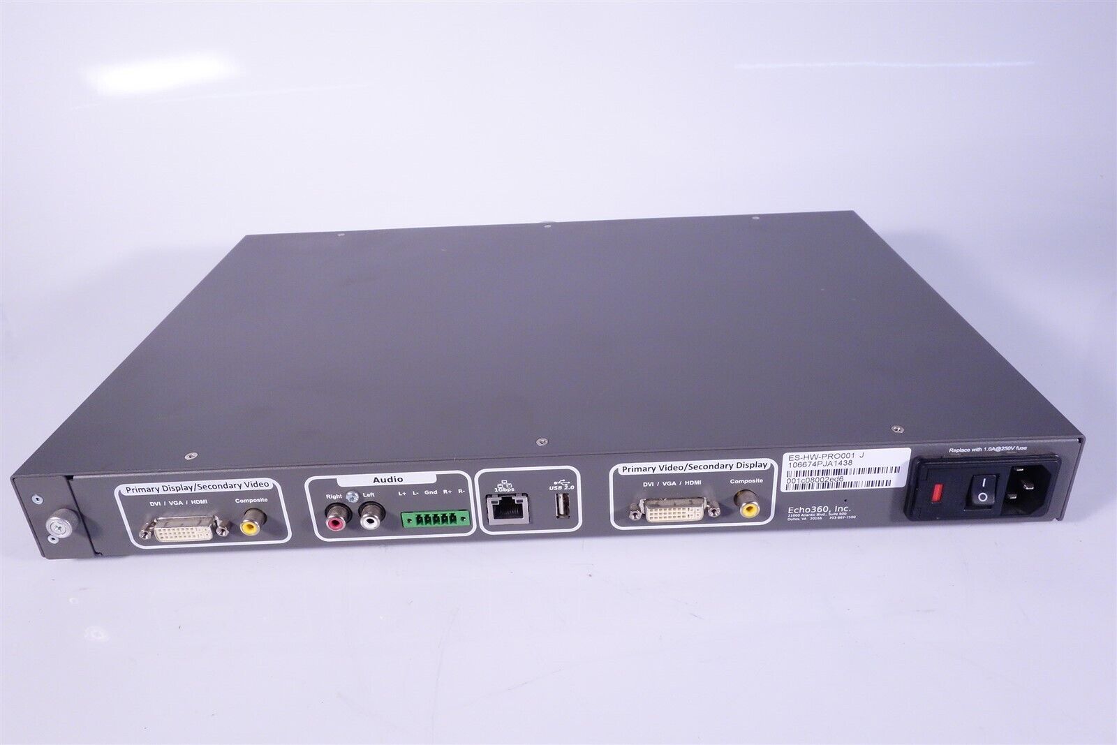 Echo 360 SafeCapture HD Model ES-HW-PRO001 Capture Appliance 