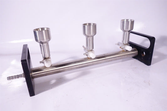 Nalgene DS0345-0001 3-Place Vacuum Manifold w Teflon PTFE Stopcocks 
