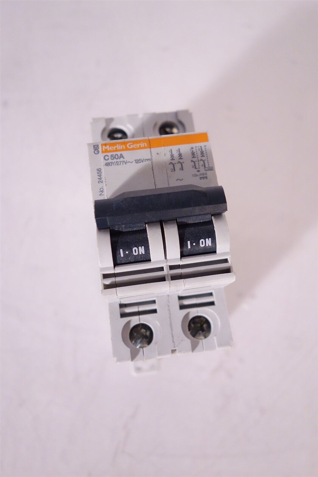 Merlin Gerin 24456 Multi 9 C60 C 50A 2p 480Y/277V Din Rail Mount Breaker Used