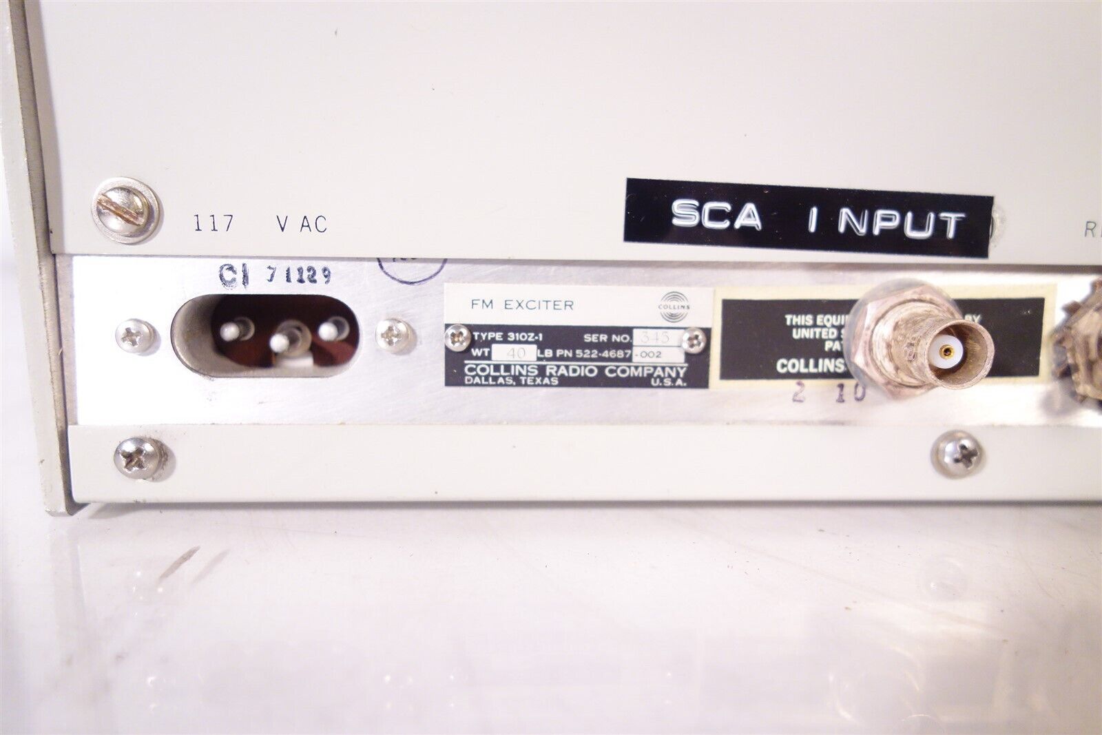 Collins 310Z-1 310Z-2 Z-2 Card Installed  Broadcast Radio FM Exciter