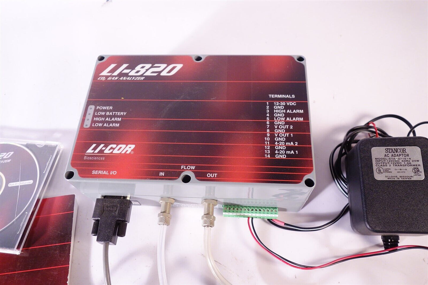 Li-Cor Licor LI-820 CO2 Gas Analyzer + Accessories 