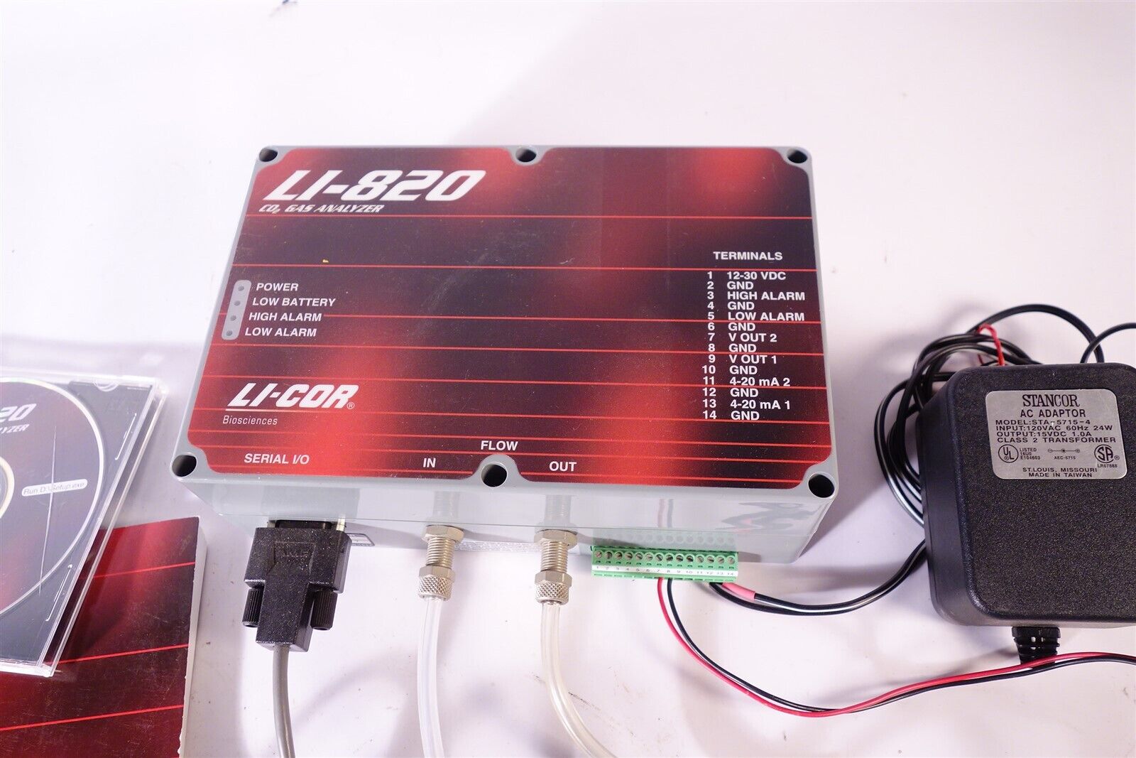 Li-Cor Licor LI-820 CO2 Gas Analyzer + Accessories 