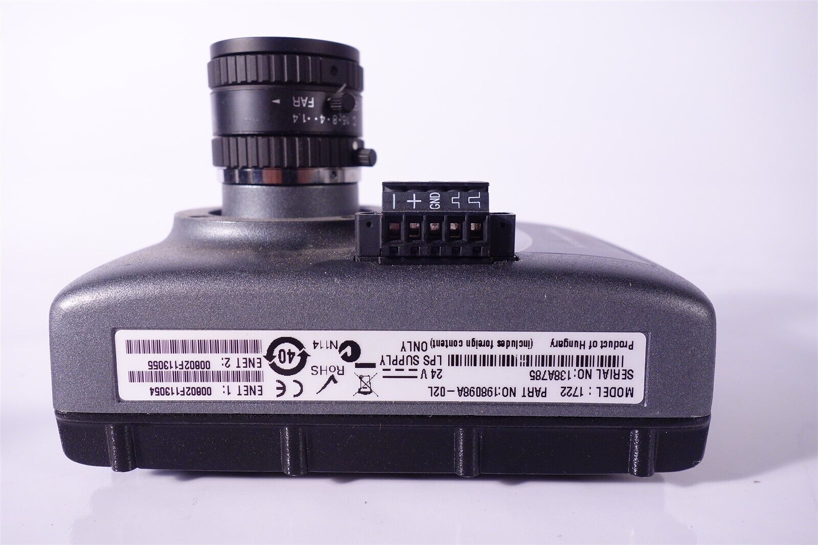 National Instruments NI1722 Smart Camera with Computar 8mm 1.4 Lens 198098A-02L 
