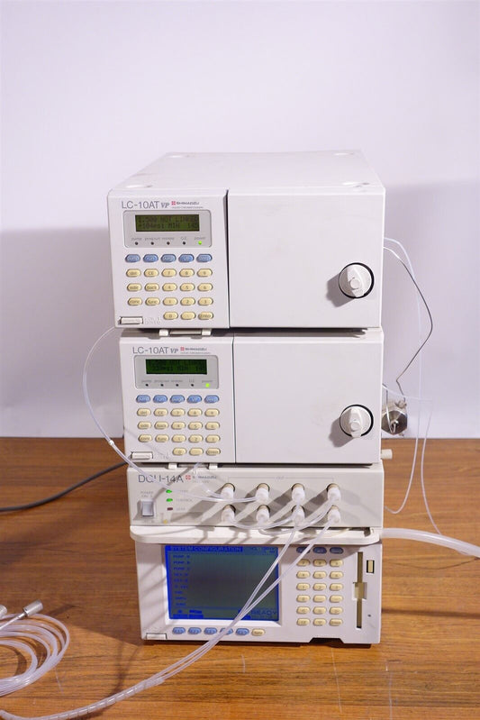 Shimadzu HPLC System (2) LC-10AT DGU-14A SCL-10A 
