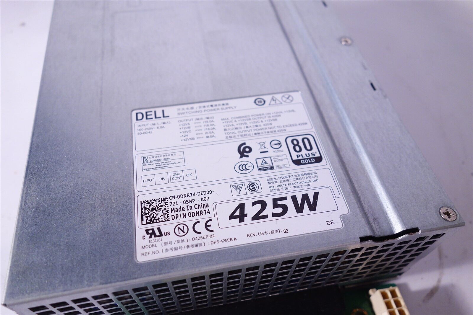 Dell Precision T5810 425W 80 Plus Gold D425EF-02 Power Supply P/N: 0DNR74 Tested