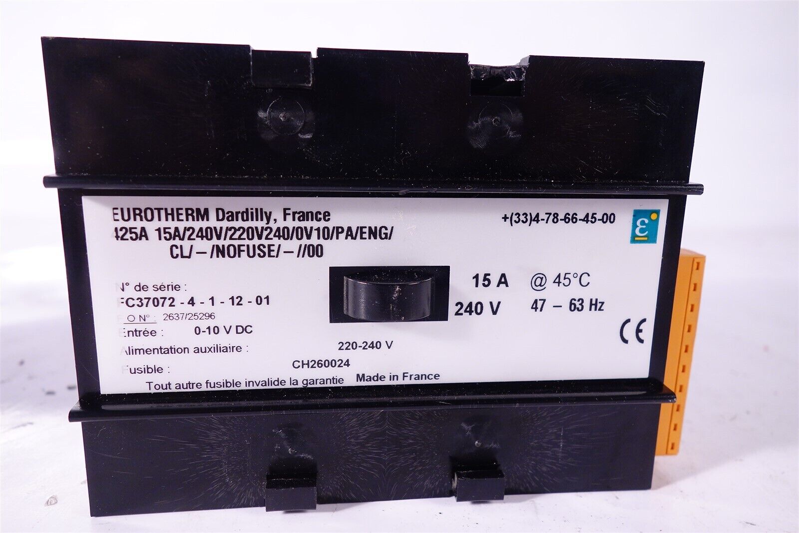 EI Eurotherm 425A/15A/220V240/0V10/PA/ENG/00 Current limiter