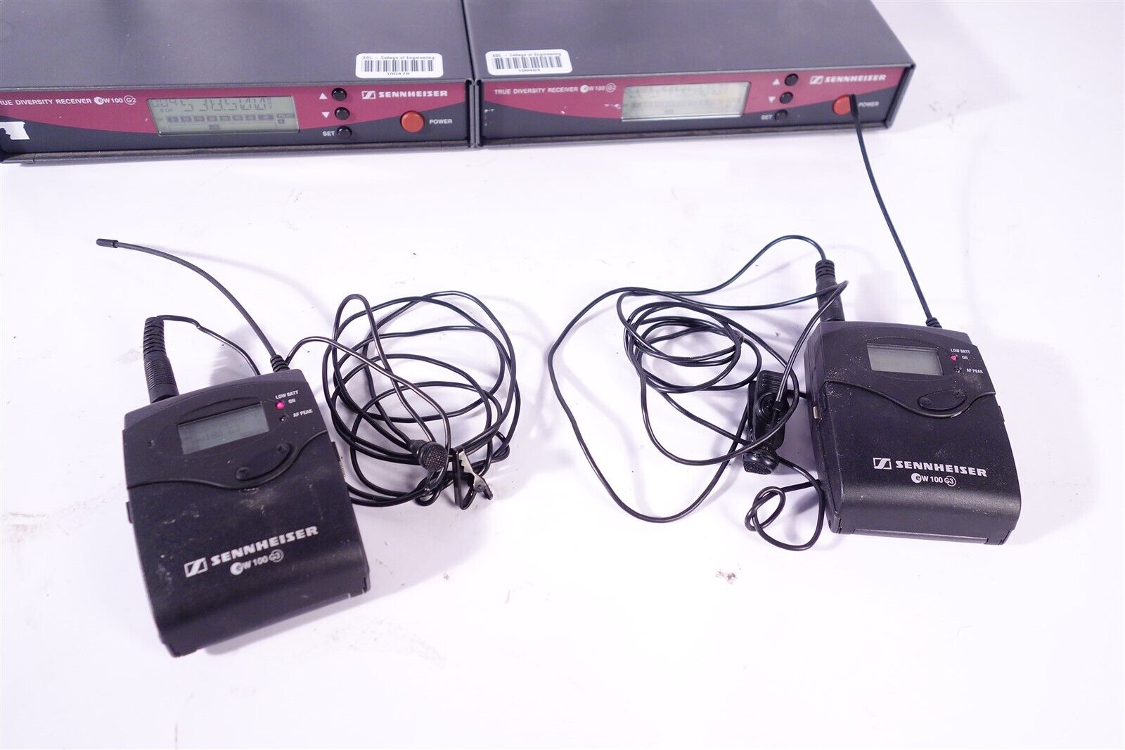 Two (2) Sennheiser EM100 G2 Wireless Receivers with (2) SK100 G3 Transmitters