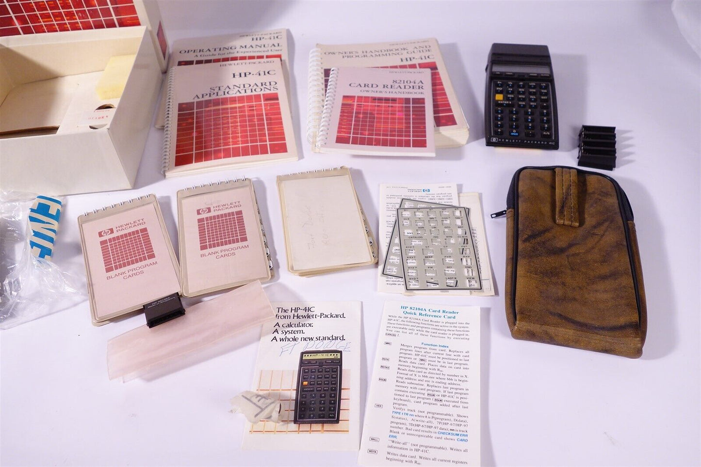 vintage Hewlett Packard HP-41C & 82104A Card Reader, Module manuals calculator
