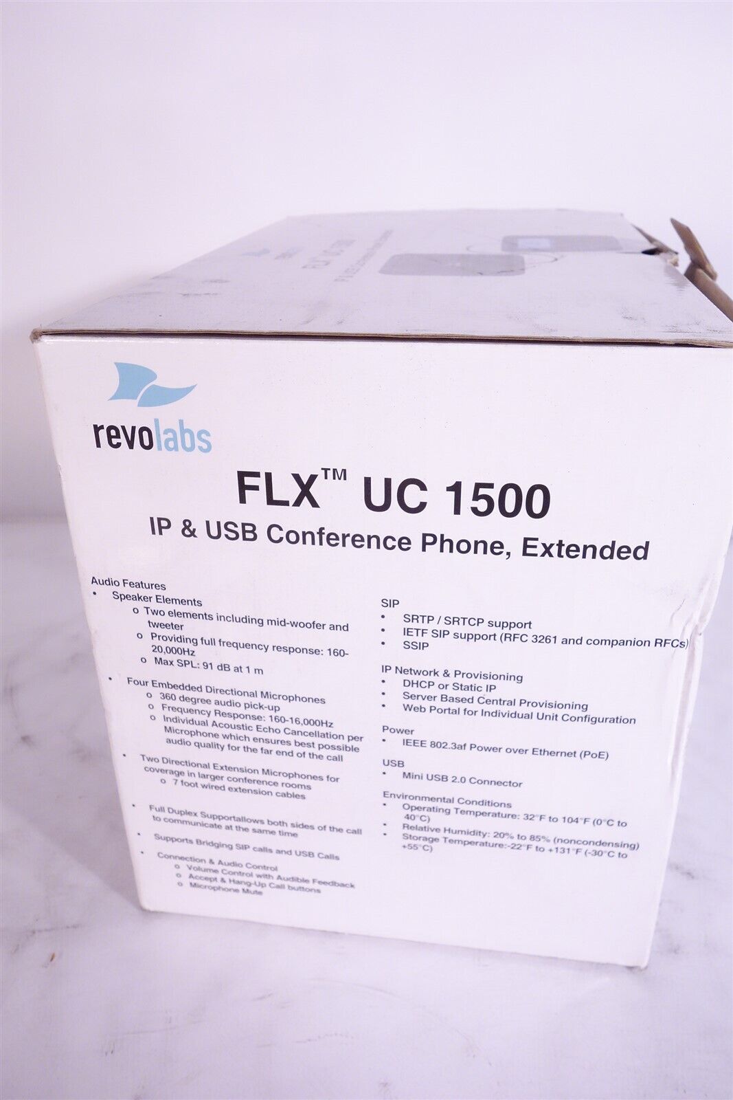 Revolabs FLX UC 1500 IP & USB Conference Phone w/ Extension Mic, 10-FLXUC1500