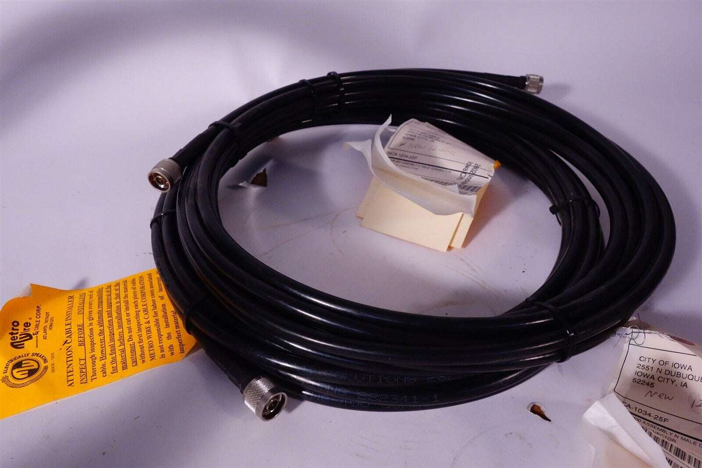 Lot of 3 25' LMR 400 Assembly N Male Connector to N Male Connector MCA-1034-25F
