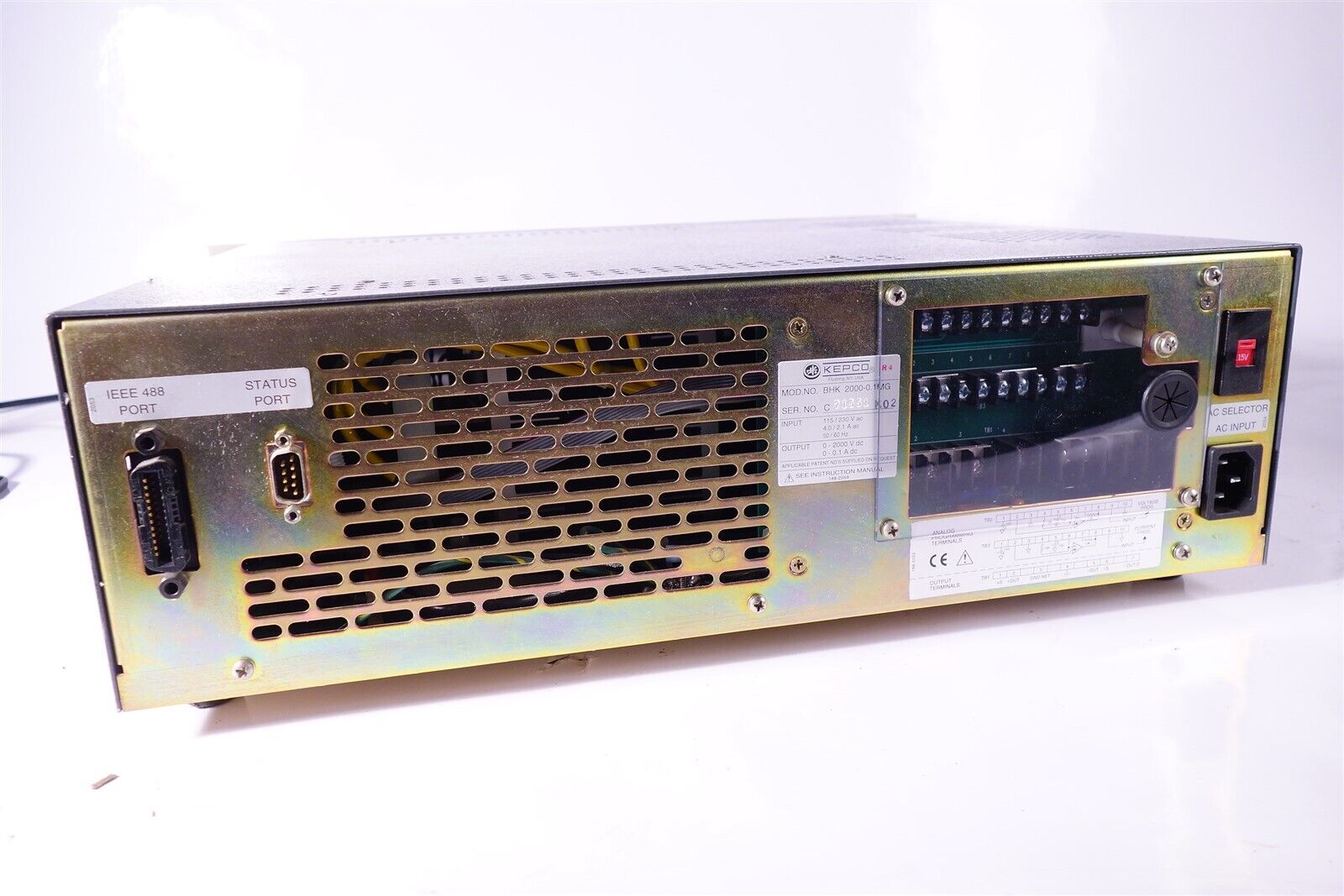 Kepco BHK2000-0.1MG Programmable Power Supply 2kV DC GPIB/RS232
