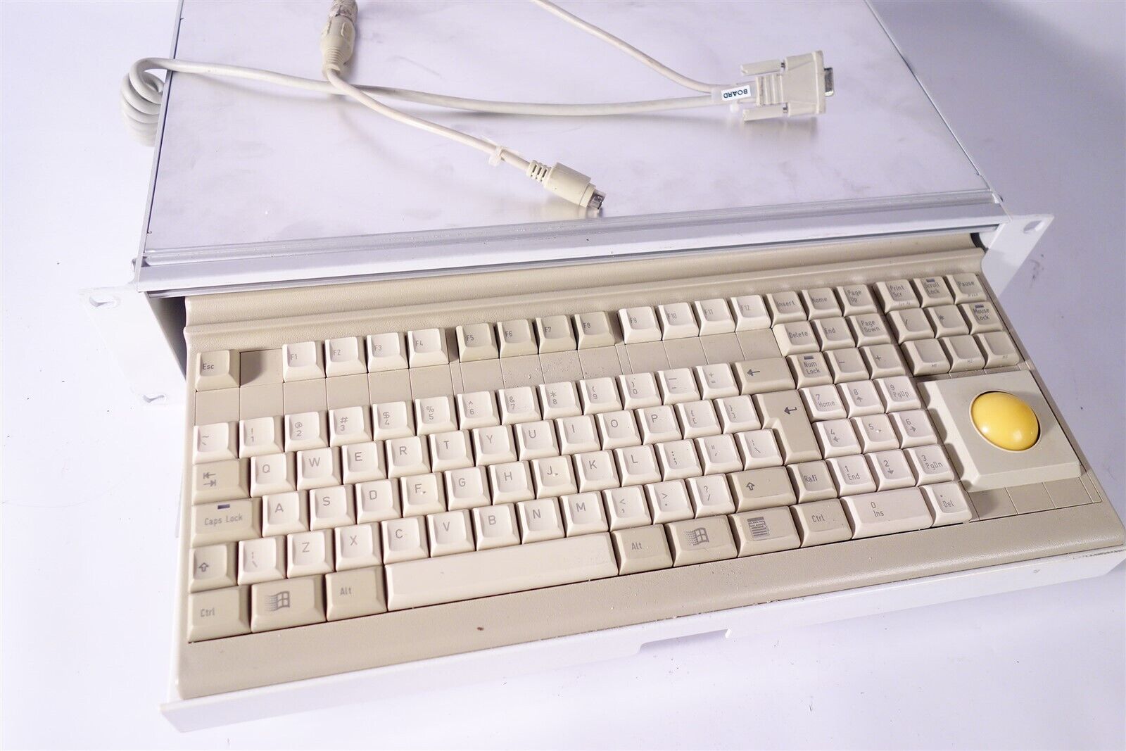 RAFI Type B7 B8 Industrial Keyboard with tray and integrated trackball Rare