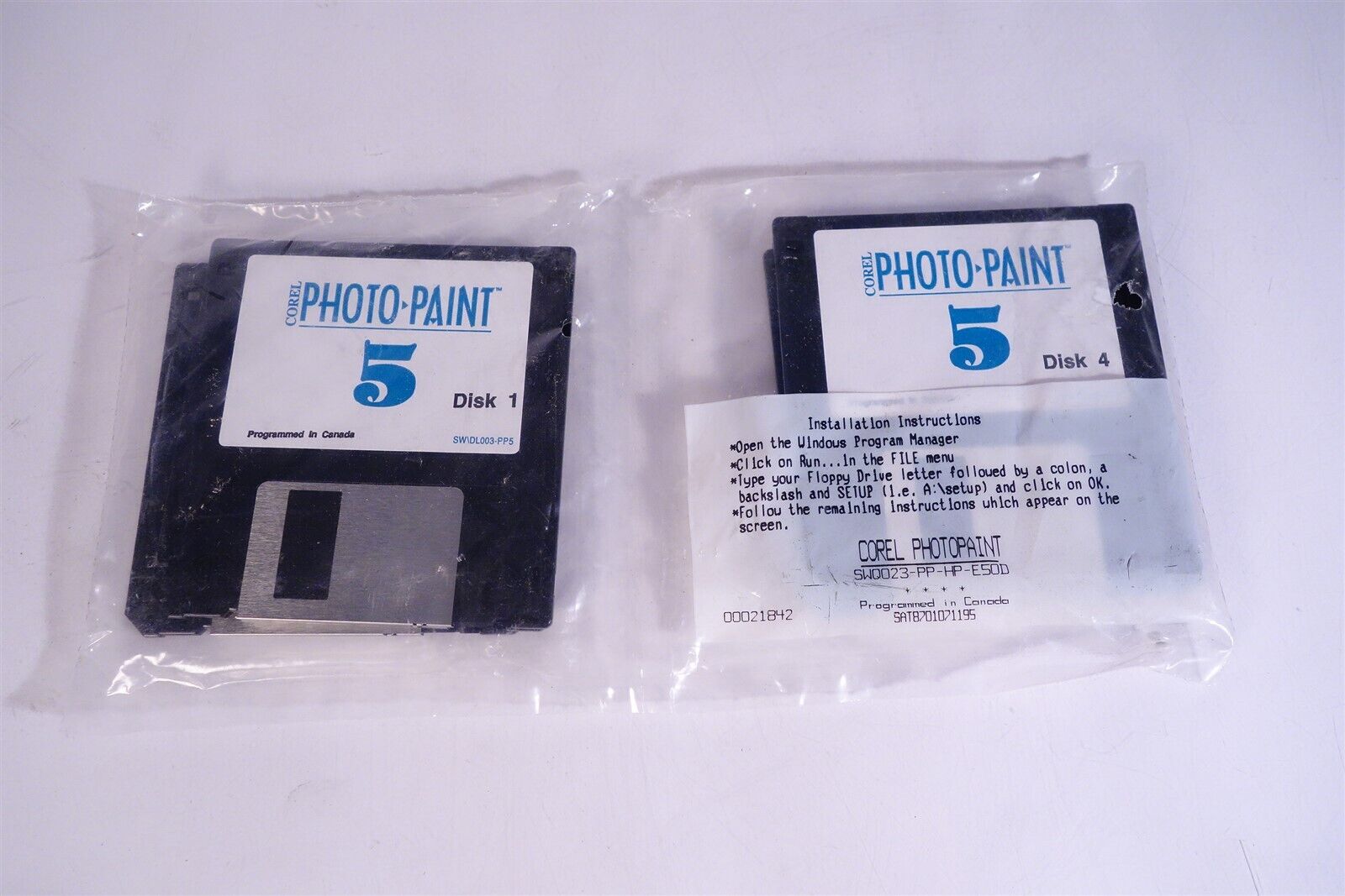 Corel photo paint 5 Graphic Draw Image Editing Software IBM dos floppy