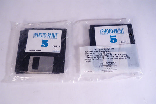 Corel photo paint 5 Graphic Draw Image Editing Software IBM dos floppy