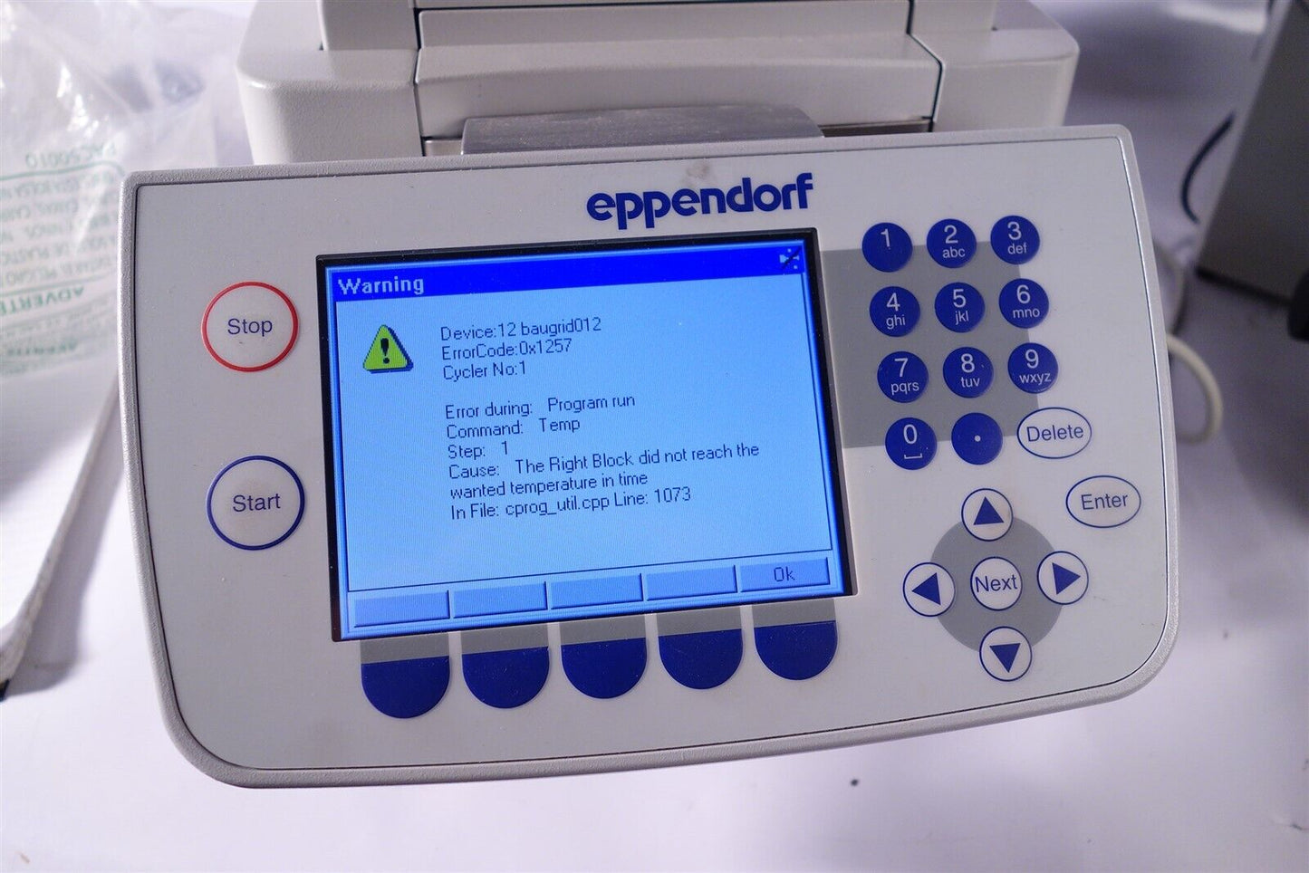 Eppendorf 5345 MasterCycler EPGradient S Gives error 