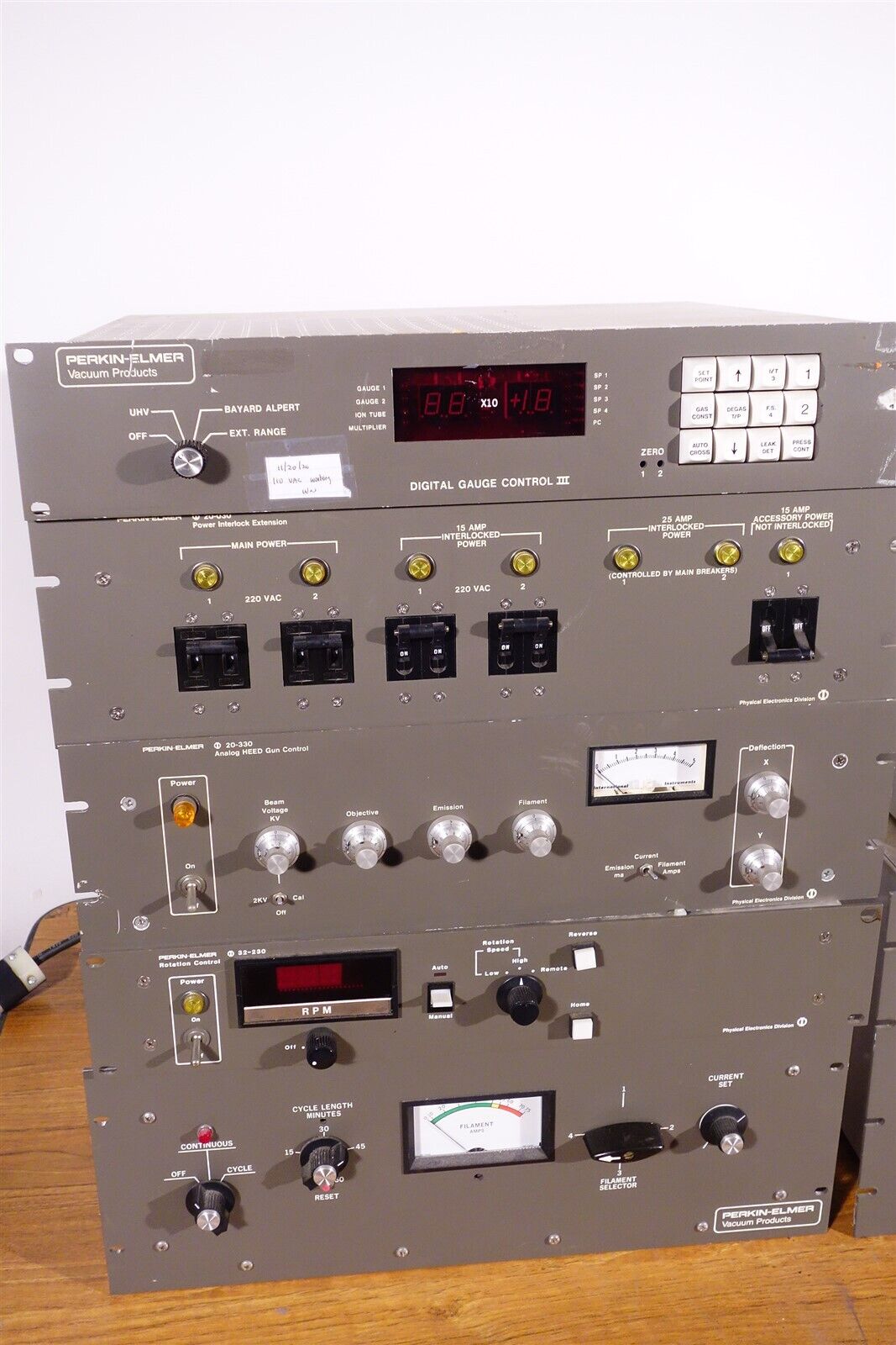 Physical Electronics PHI / Perkin Elmer Large lot of Components + Cables 
