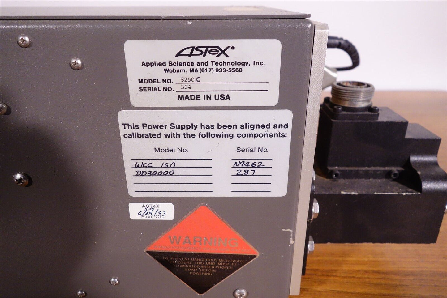 Astex S-250 Microwave Power Generator 30 Day Warranty. 