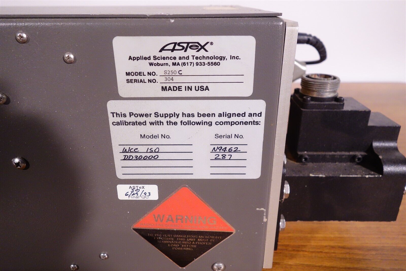 Astex S-250 Microwave Power Generator 30 Day Warranty. 