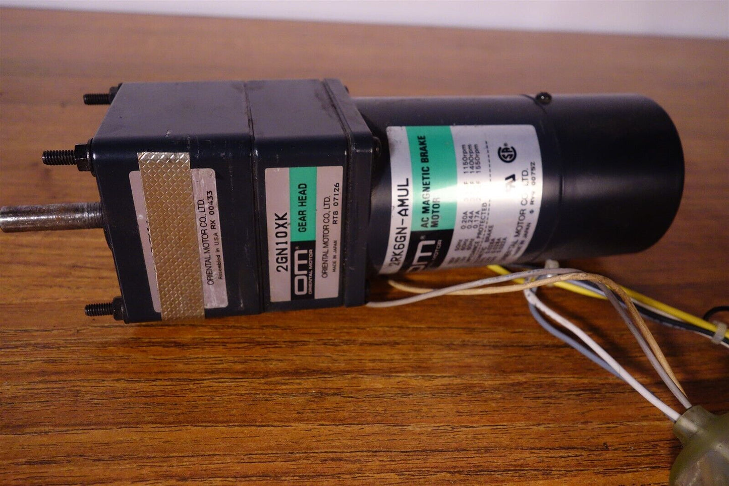 Oriental Motor Co 2RK6GN-AMUL AC Magnetic Brake Motor w/ 2GN10XK Gear Head