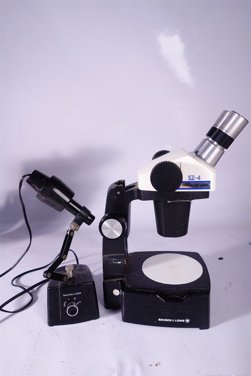 Bausch Lomb / Cambridge Instruments SZ-4 Stereo Microscope + Light Source 