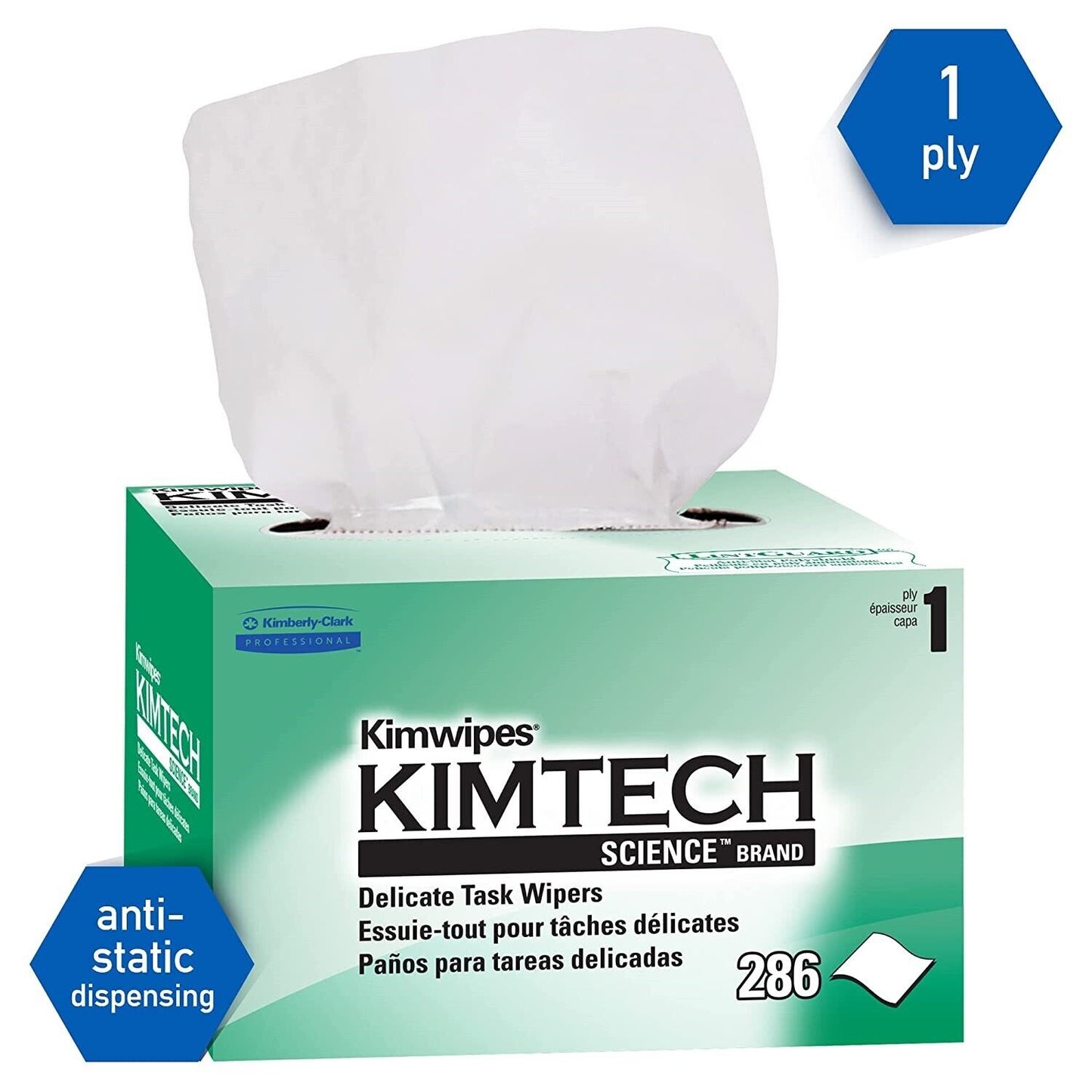 Kimtech Science Kimwipes Delicate Task Wipers 34155, White 286ct 