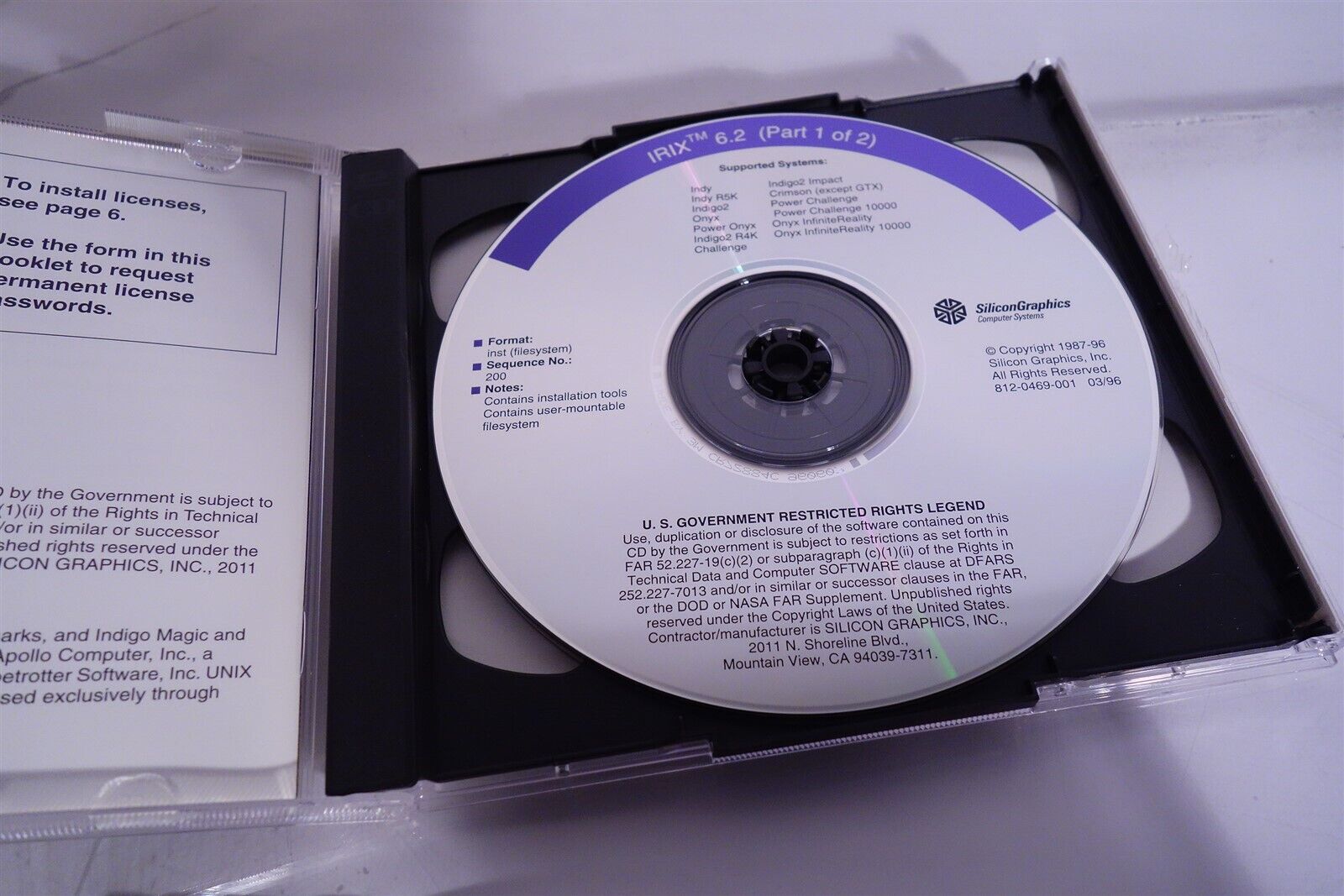 SGI Silicon Graphics IRIX 6.2 + Software Collection 