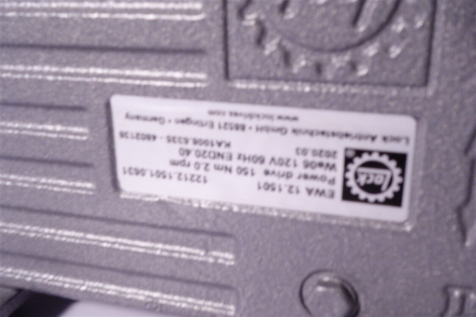 New Lock power Drive EWA 12.051 150Nm 2.0 rpm 60Hz EWA-12