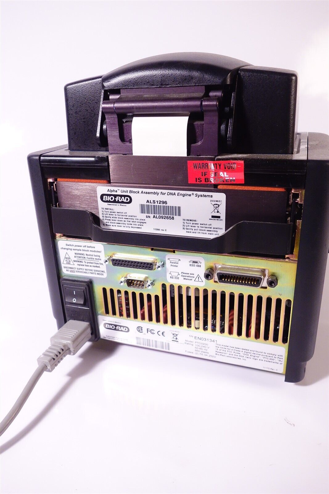 BIORAD / MJ Research PTC-200 DNA thermal cycler PCR Machine Alpha Unit Block 