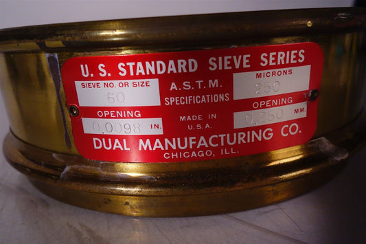 Dual Manufacturing Brass Standard Sieve #60